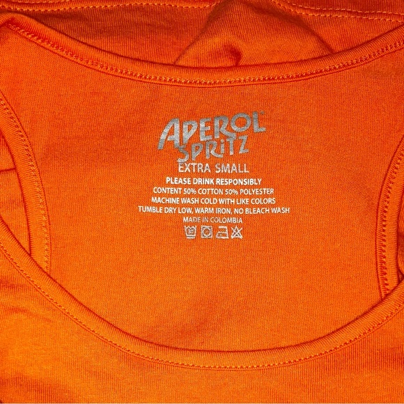 *5 for $25!* Aperol Spritz Orange White Cocktail Tank Top Sunglasses Cotton XS - Picture 7 of 7